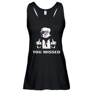 You Missed Shot Republican Pro Trump President 2024 Ladies Essential Flowy Tank