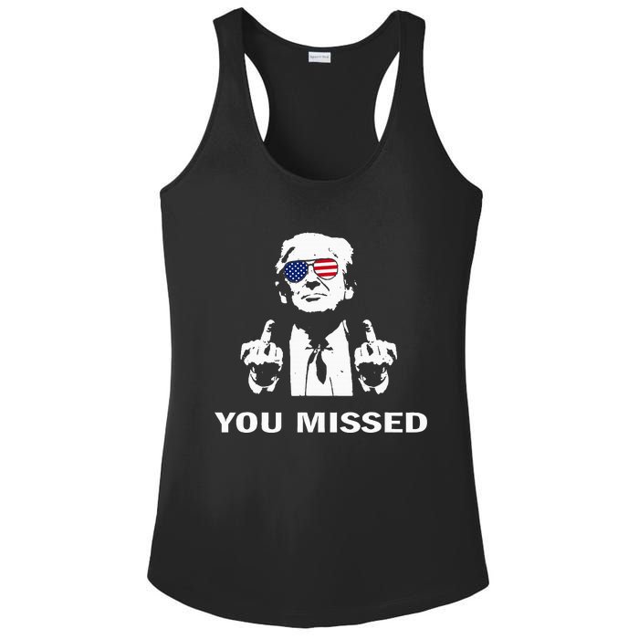 You Missed Shot Republican Pro Trump President 2024 Ladies PosiCharge Competitor Racerback Tank