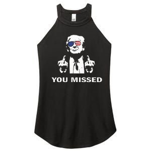 You Missed Shot Republican Pro Trump President 2024 Women's Perfect Tri Rocker Tank