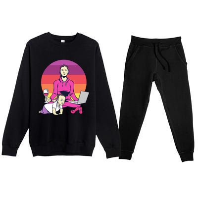 Yoga Mama Spiritual Saying Meditation Mother Great Gift Premium Crewneck Sweatsuit Set