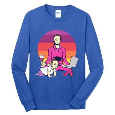 Yoga Mama Spiritual Saying Meditation Mother Great Gift Tall Long Sleeve T-Shirt