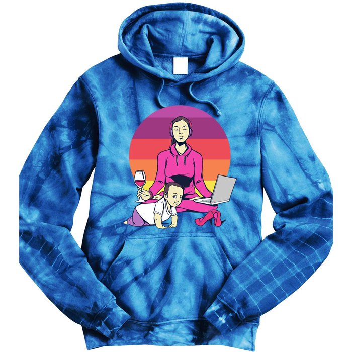 Yoga Mama Spiritual Saying Meditation Mother Great Gift Tie Dye Hoodie