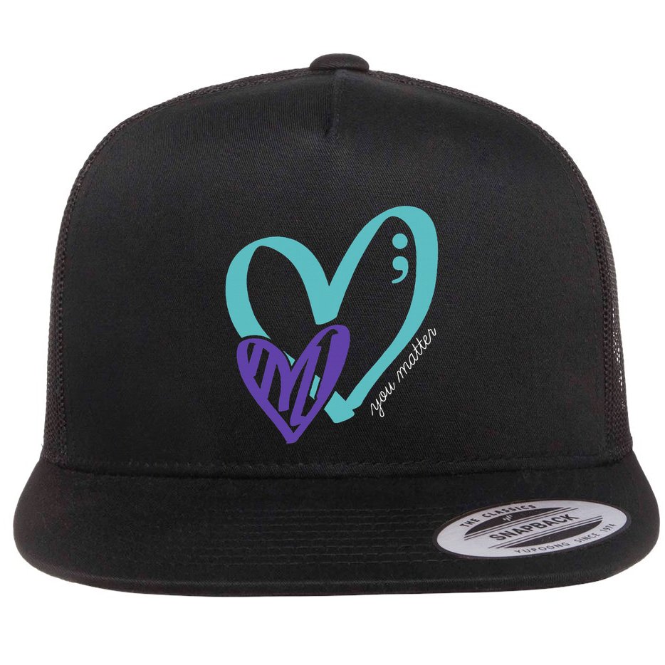 You Matter Suicide Prevention Awareness Flat Bill Trucker Hat