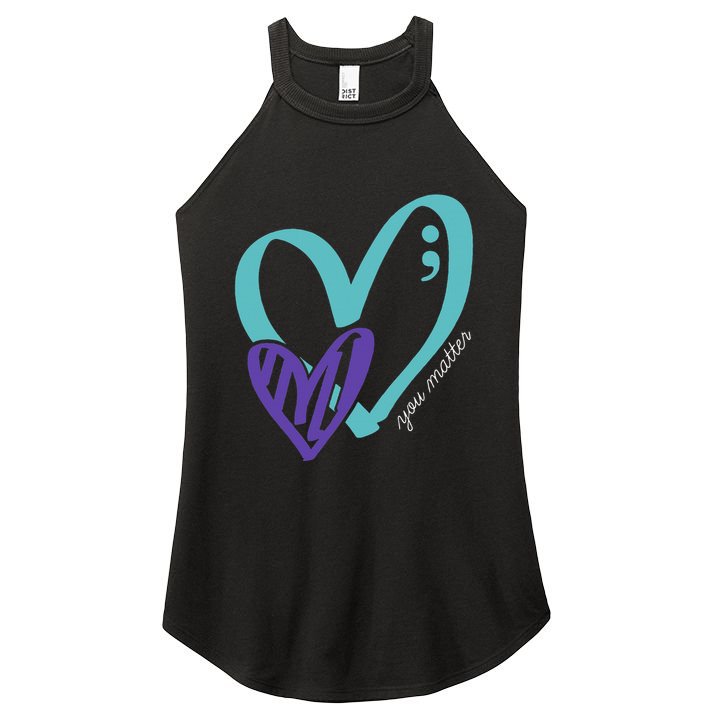 You Matter Suicide Prevention Awareness Women's Perfect Tri Rocker Tank