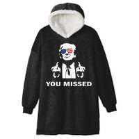 You Missed Shot Republican Pro Trump President 2024 Hooded Wearable Blanket