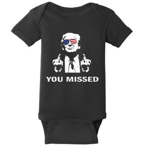 You Missed Shot Republican Pro Trump President 2024 Baby Bodysuit