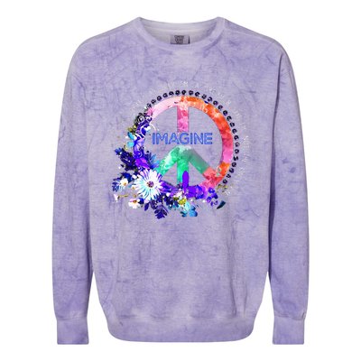 You May Say Im A Dreamer But Im Not The Only One Peace Colorblast Crewneck Sweatshirt