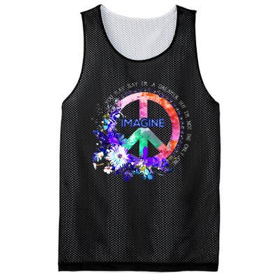 You May Say Im A Dreamer But Im Not The Only One Peace Mesh Reversible Basketball Jersey Tank