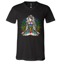 Yoga Meditation Spiritual Body Energy Chakra Buddha V-Neck T-Shirt