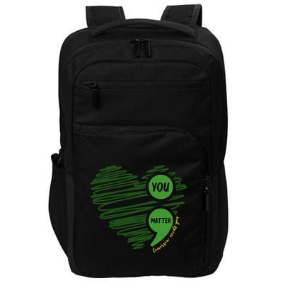 You Matter Semicolon Heart Mental Health Awareness Impact Tech Backpack