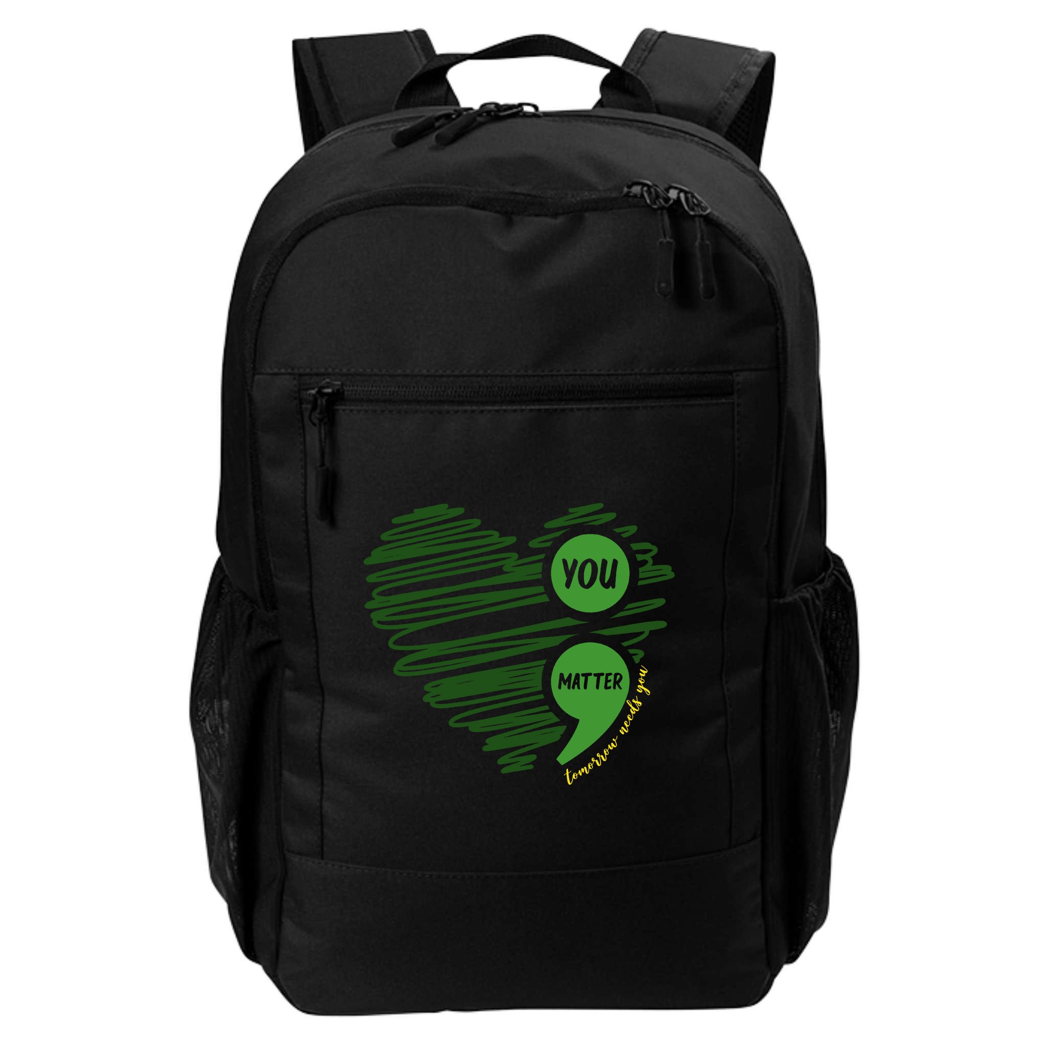 You Matter Semicolon Heart Mental Health Awareness Backpack