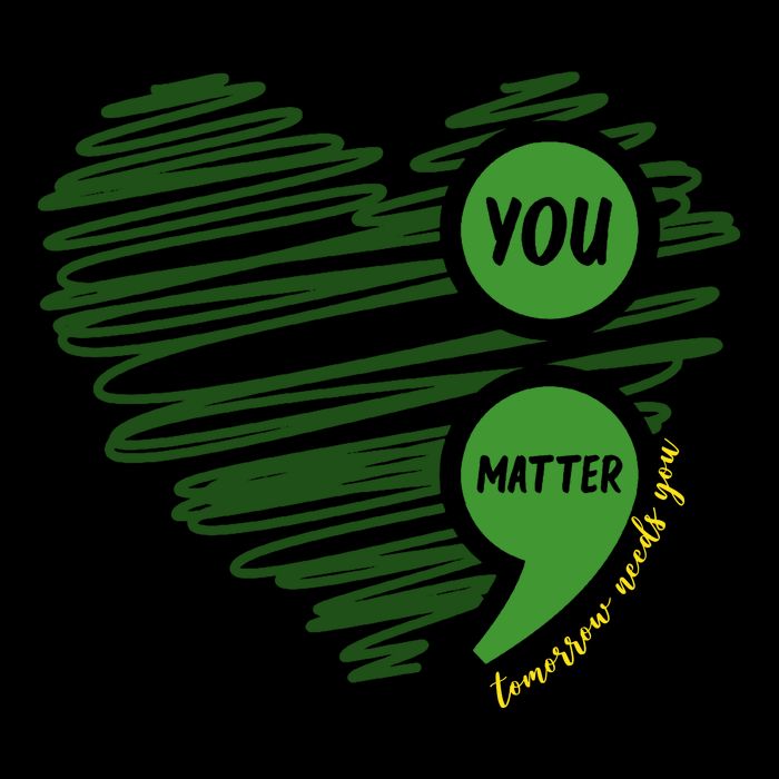 You Matter Semicolon Heart Mental Health Awareness Backpack