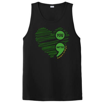 You Matter Semicolon Heart Mental Health Awareness PosiCharge Competitor Tank