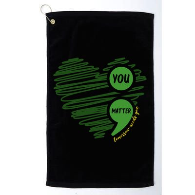 You Matter Semicolon Heart Mental Health Awareness Golf Towel