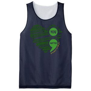 You Matter Semicolon Heart Mental Health Awareness Mesh Reversible Basketball Jersey Tank