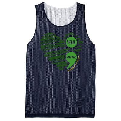 You Matter Semicolon Heart Mental Health Awareness Mesh Reversible Basketball Jersey Tank