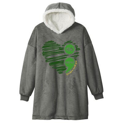 You Matter Semicolon Heart Mental Health Awareness Hooded Wearable Blanket