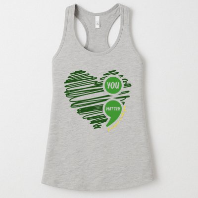 You Matter Semicolon Heart Mental Health Awareness Womens Tank Top
