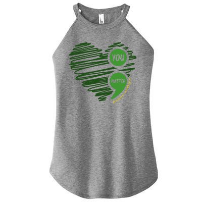 You Matter Semicolon Heart Mental Health Awareness Women's Perfect Tri Rocker Tank