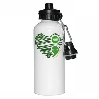 You Matter Semicolon Heart Mental Health Awareness Aluminum Water Bottle