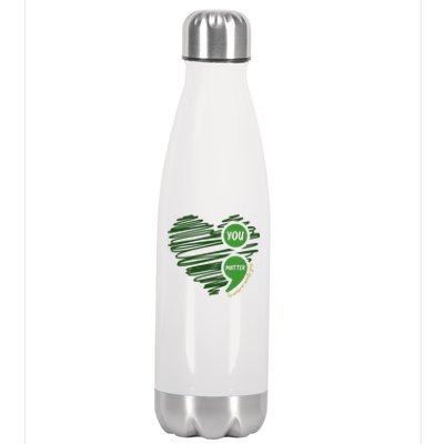 You Matter Semicolon Heart Mental Health Awareness Stainless Steel Insulated Water Bottle