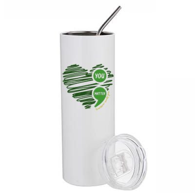 You Matter Semicolon Heart Mental Health Awareness Stainless Steel Tumbler