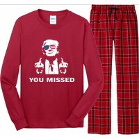 You Missed Shot Republican Pro Trump President 2024 Long Sleeve Pajama Set