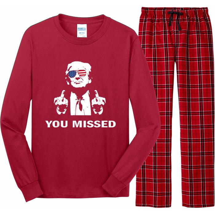 You Missed Shot Republican Pro Trump President 2024 Long Sleeve Pajama Set