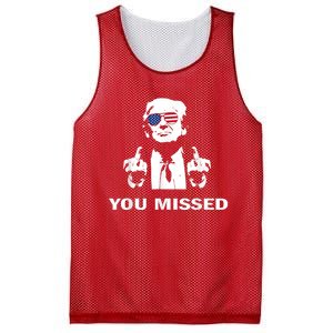 You Missed Shot Republican Pro Trump President 2024 Mesh Reversible Basketball Jersey Tank