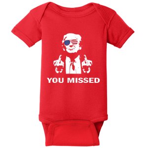 You Missed Shot Republican Pro Trump President 2024 Baby Bodysuit