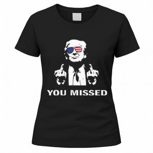 You Missed Shot Republican Pro Trump President 2024 Women's T-Shirt