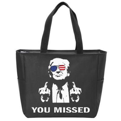 You Missed Shot Republican Pro Trump President 2024 Zip Tote Bag