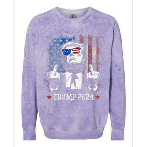 You Missed Shot Republican Pro Trump President 2024 Colorblast Crewneck Sweatshirt