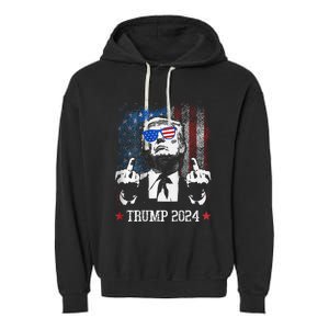 You Missed Shot Republican Pro Trump President 2024 Garment-Dyed Fleece Hoodie