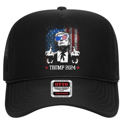 You Missed Shot Republican Pro Trump President 2024 High Crown Mesh Back Trucker Hat