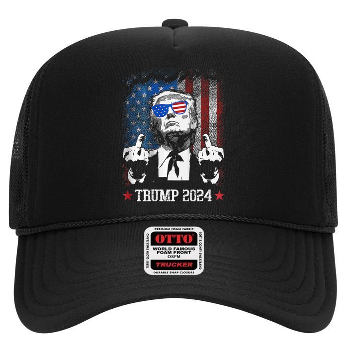 You Missed Shot Republican Pro Trump President 2024 High Crown Mesh Back Trucker Hat