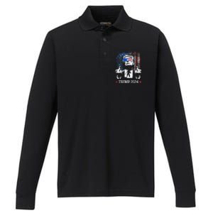 You Missed Shot Republican Pro Trump President 2024 Performance Long Sleeve Polo