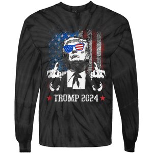 You Missed Shot Republican Pro Trump President 2024 Tie-Dye Long Sleeve Shirt