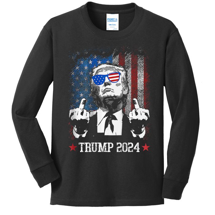 You Missed Shot Republican Pro Trump President 2024 Kids Long Sleeve Shirt