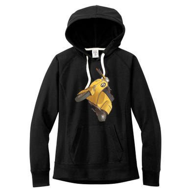 Yellow Motor Scooter Women's Fleece Hoodie