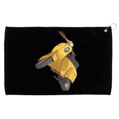 Yellow Motor Scooter Grommeted Golf Towel