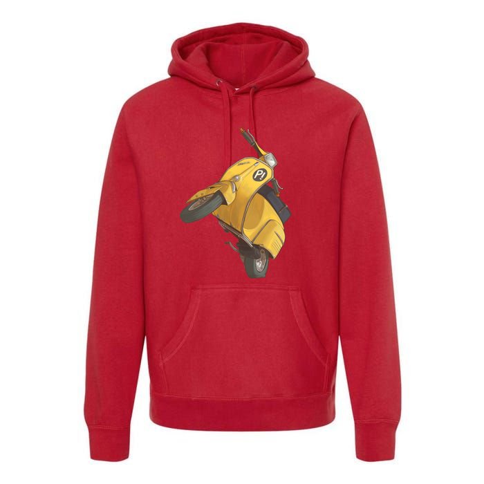 Yellow Motor Scooter Premium Hoodie