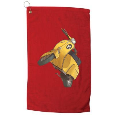 Yellow Motor Scooter Platinum Collection Golf Towel