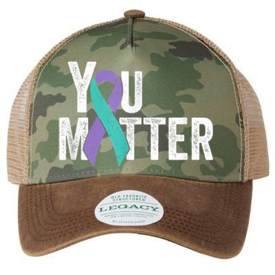 You Matter - Suicide Prevention Teal Purple Awareness Ribbon Legacy Tie Dye Trucker Hat