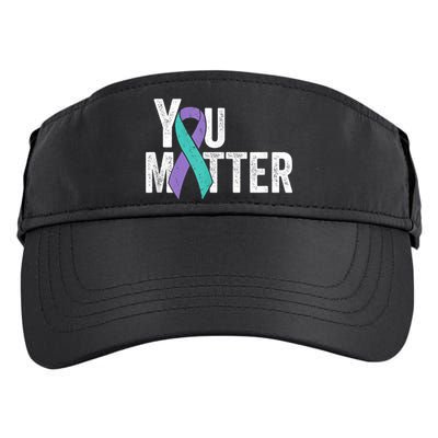 You Matter - Suicide Prevention Teal Purple Awareness Ribbon Adult Drive Performance Visor