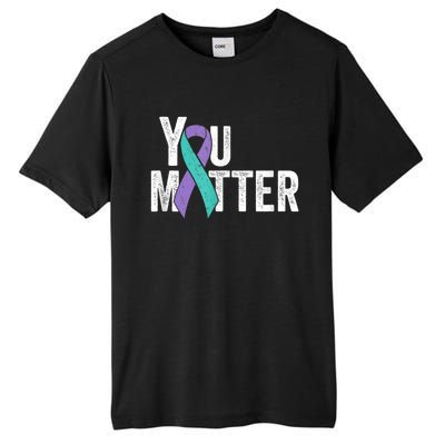 You Matter - Suicide Prevention Teal Purple Awareness Ribbon Tall Fusion ChromaSoft Performance T-Shirt