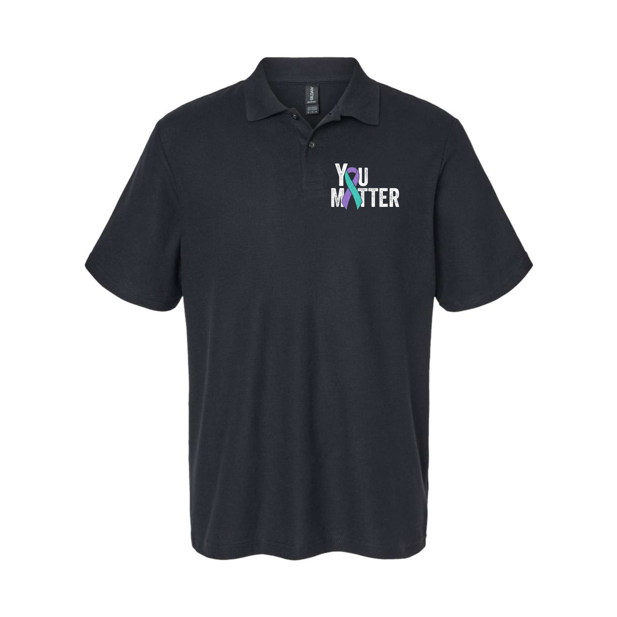 You Matter - Suicide Prevention Teal Purple Awareness Ribbon Polo