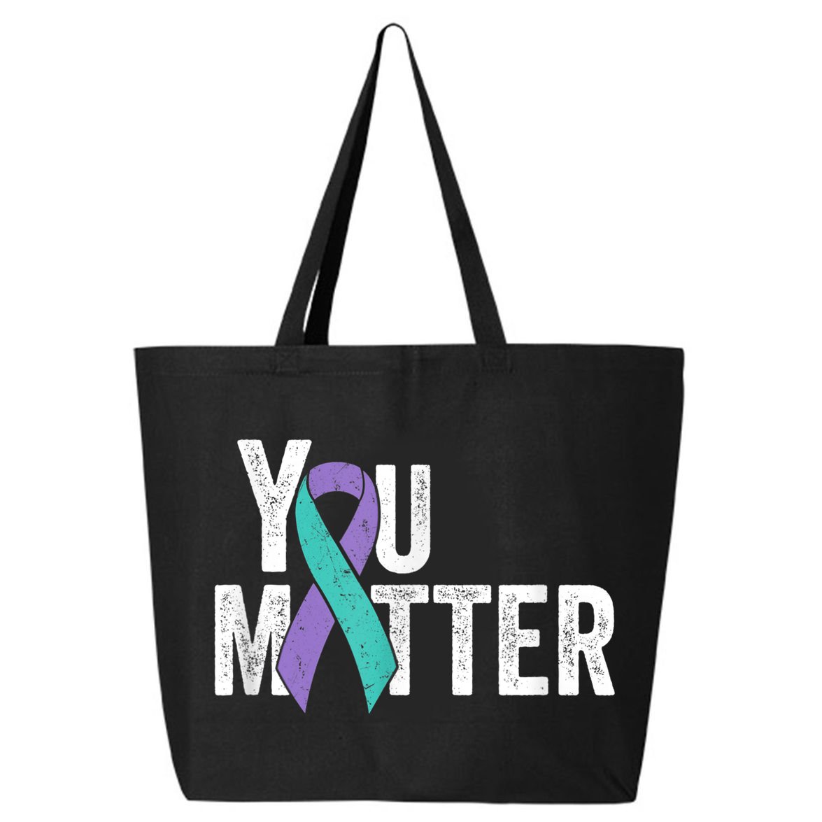 You Matter - Suicide Prevention Teal Purple Awareness Ribbon 25L Jumbo Tote