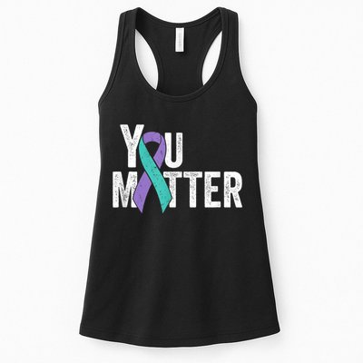 You Matter - Suicide Prevention Teal Purple Awareness Ribbon Womens Tank Top