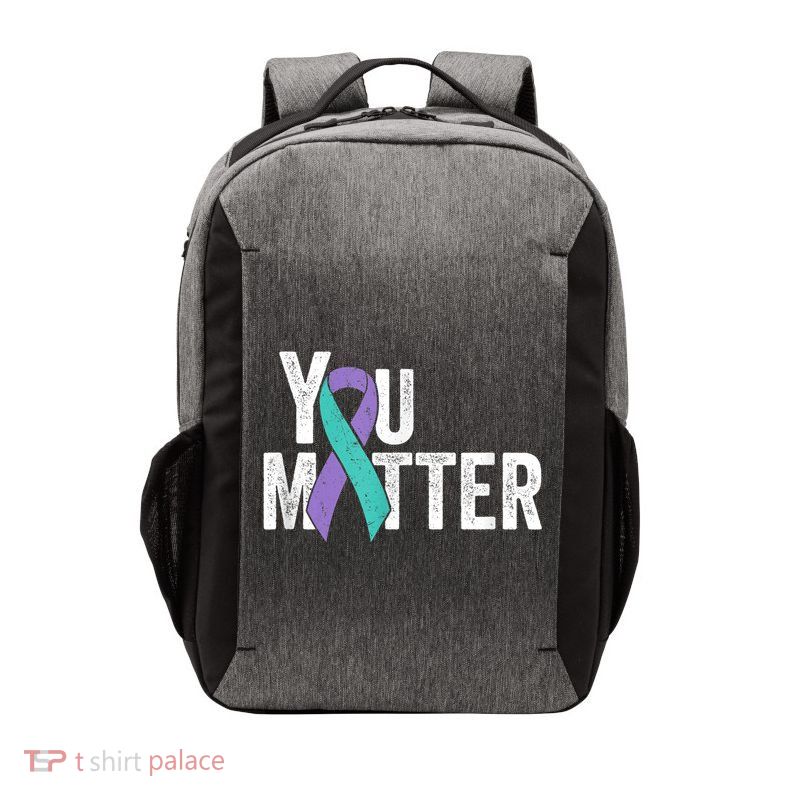 You Matter - Suicide Prevention Teal Purple Awareness Ribbon Vector Backpack